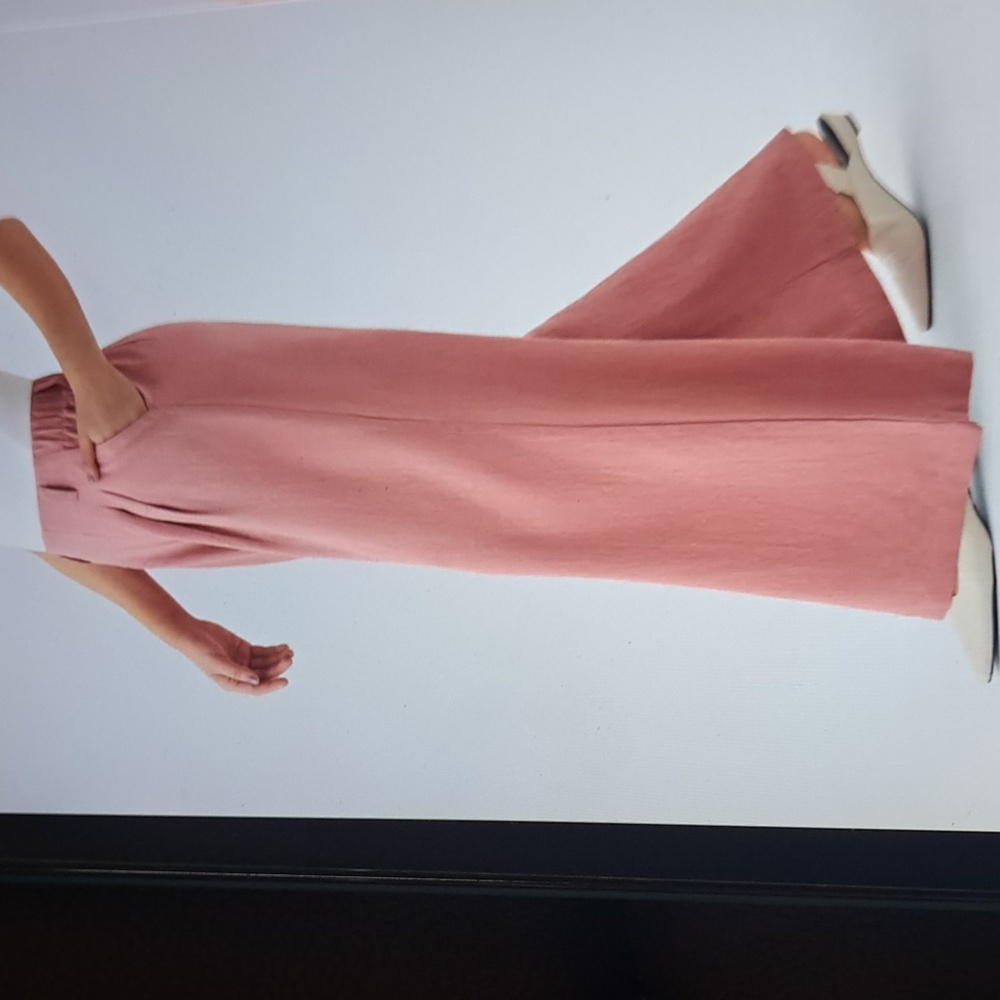 2X. HALARA WIDE LEG FLOWY PALAZZO LINEN FEEL PANTS - Picture 3 of 8